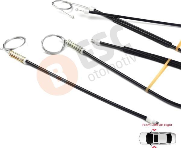 Audi A5 S5 Coupe 8T3 İçin Ön Sol veya Sağ Kapı Cam Kriko Tamir Halat Seti - Image 1