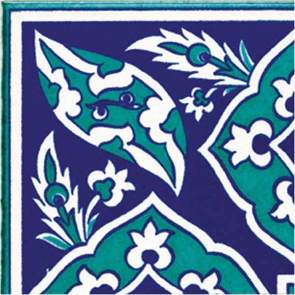 Armada Çini 10X10 Cm Ksk 9 Iznik Rumi Desenli Çini Bordür Köşesi - Image 1