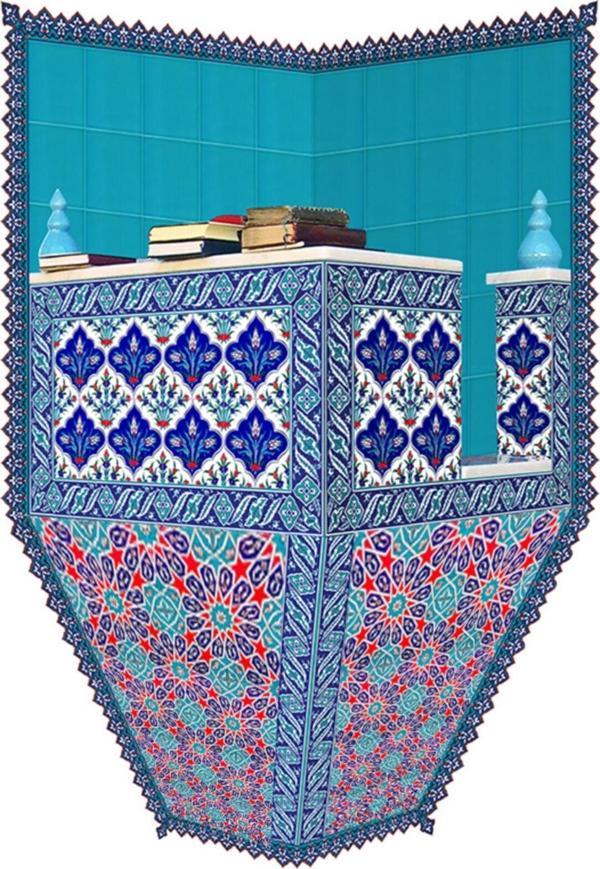 Armada Çini 120X160 Turkuaz Köşeli Cami Kürsüsü - Image 1