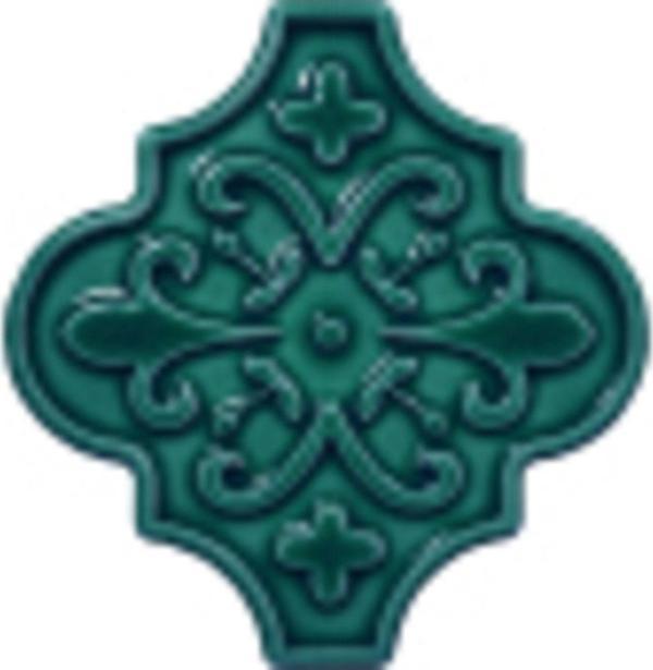 Armada Çini 12X12 Ottoman Çiçekli Arabesk Yeşil Çini - Image 1
