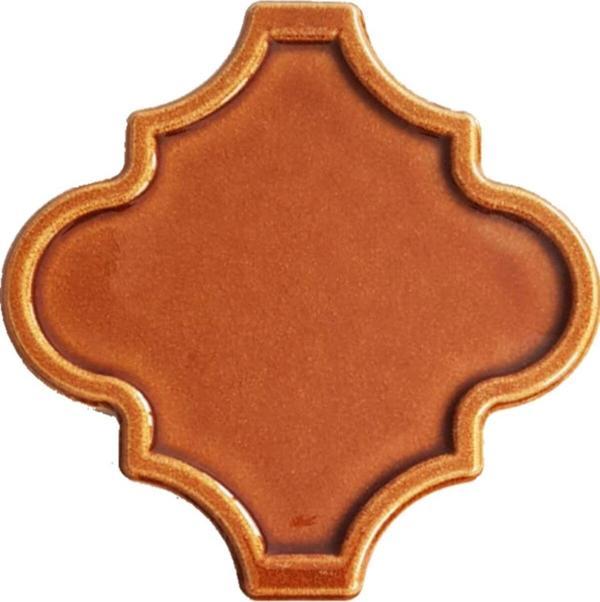Armada Çini 12X12 Ottoman Rölyefli Arabesk Karamel Çini  - Image 1