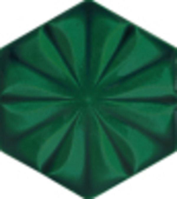 Armada Çini 15X17 Cm Çiçekli Yeşil Altıgen Seramik  - Image 1