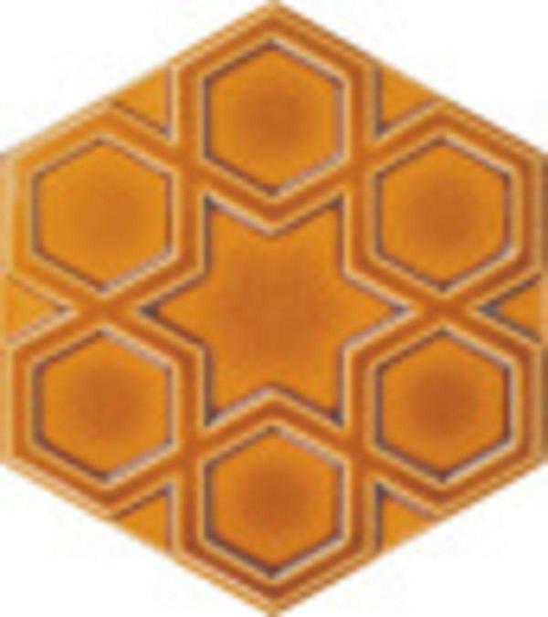Armada Çini 15X17 Cm Rölyefli Yıldız Karamel Altıgen Seramik - Image 1