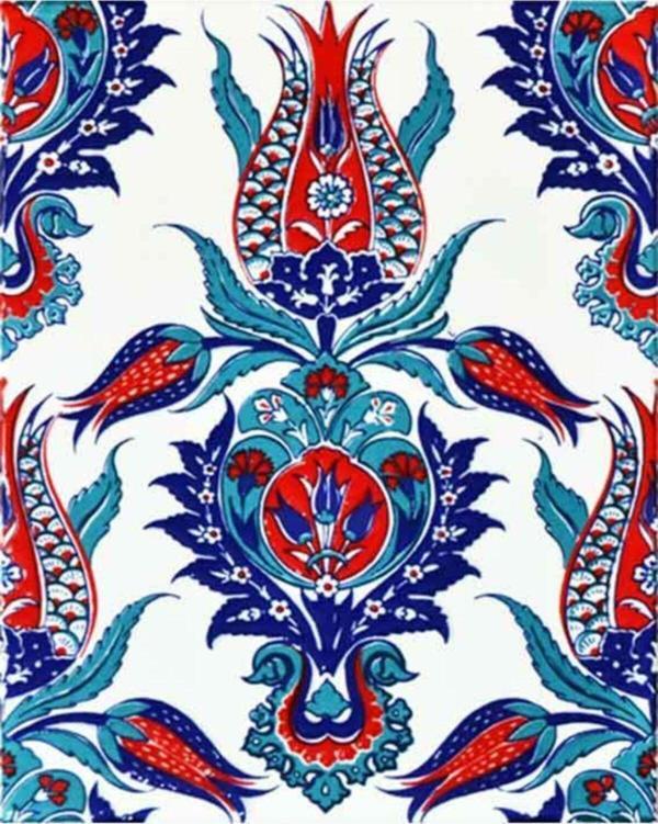 Armada Çini 20X25 Cm Ac 309 Kütahya Çinisi Osmanlı Lale Deseli - Image 1