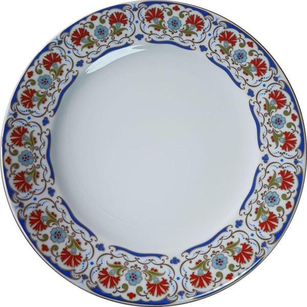 Armada Çini Prt 115 25 Cm Lacivert  Altın Yaldızlı  Karanfil Desenli  Porselen Kaligrafi Çini Tabak - Image 1