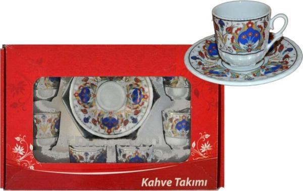 Güral Porselen Armada Cini Ar 681 Karanfil Altın Yaldızlı Hediyelik Porselen 6 Lı Fincan Takımı - Image 1