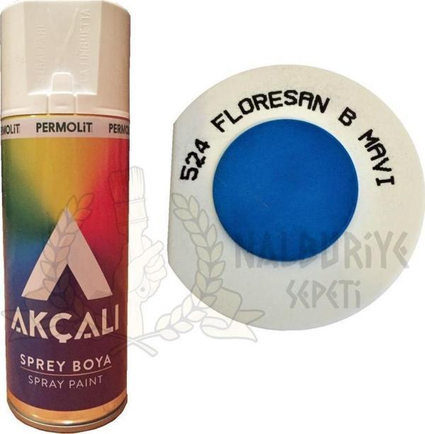 Akçalı Akrilik Sprey Boya FLORESAN BONCUK MAVİ 400 ml - 524 - Image 1