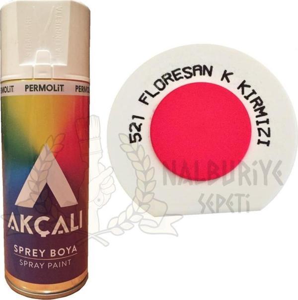 Akçalı Akrilik Sprey Boya FLORESAN KOYU KIRMIZI 400 ml - 521 - Image 1