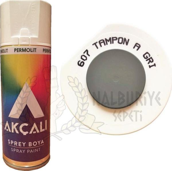 Akçalı Akrilik Sprey Boya TAMPON AÇIK GRİ 400 ml - RAL6002 - 607 - Image 1