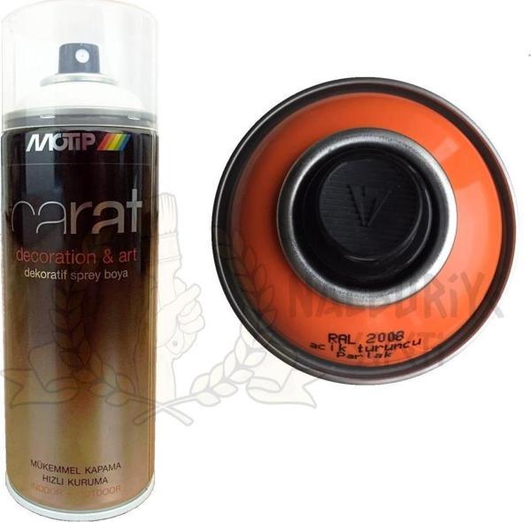 Motip Carat Akrilik Sprey Boya AÇIK TURUNCU PARLAK 400 ml - RAL2008 - Image 1
