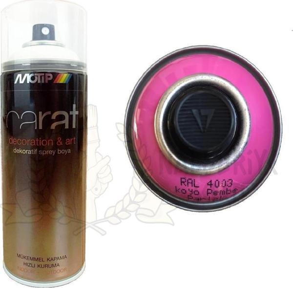 Motip Carat Akrilik Sprey Boya KOYU PEMBE PARLAK 400 ml - RAL4003 - Image 1