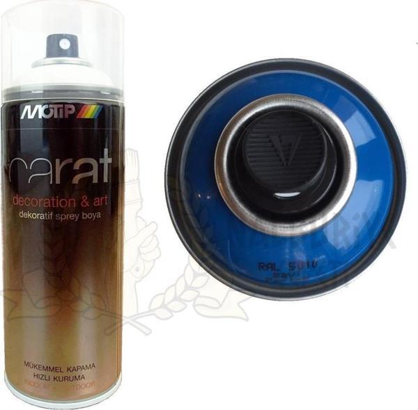 Motip Carat Akrilik Sprey Boya MAVİ PARLAK 400 ml - RAL5010 - Image 1