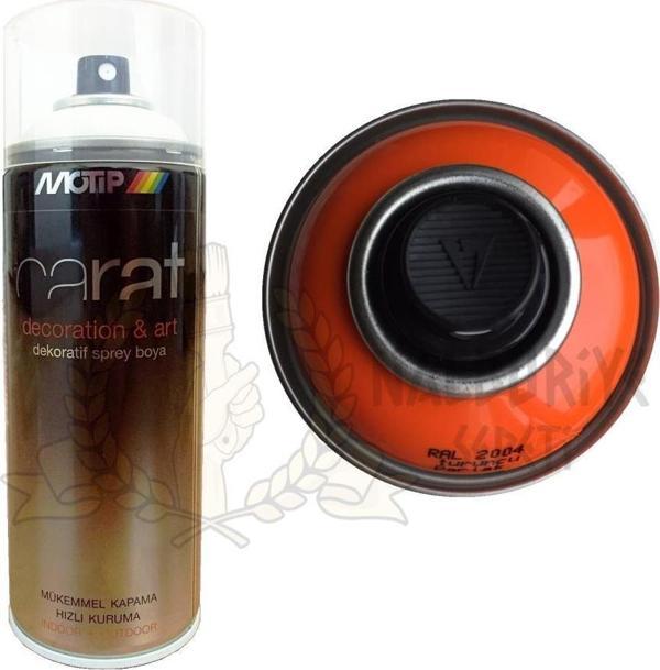 Motip Carat Akrilik Sprey Boya TURUNCU PARLAK 400 ml - RAL2004 - Image 1