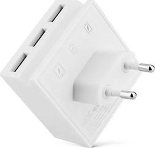 Usbepower Usbe Power Mini Hide 3 Usb Girişli Şarj Cihazı Beyaz - Image 1