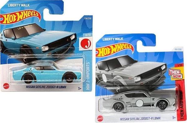 Hot Wheels 2 Araç Set Nissan Skyline 2000GT-R Lbwk (1/64) Mavi & Gri - Image 1