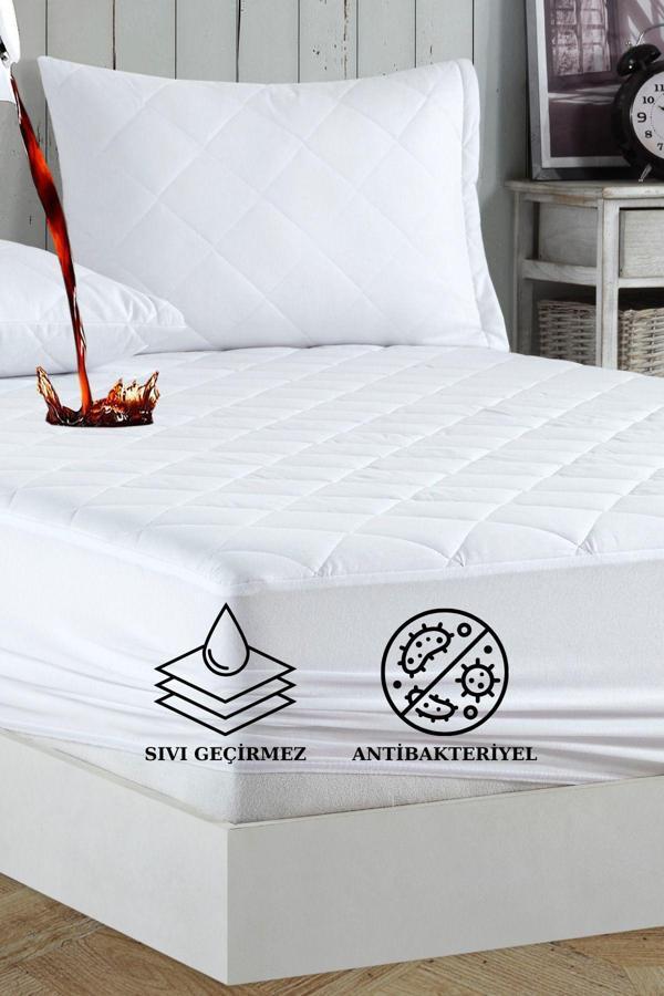 Adelya Kapitone Fitted Full Kenar Su Sıvı Geçirmez Yatak Koruyucu Alez Tek Çift Battal (16 Ebat) - Image 1