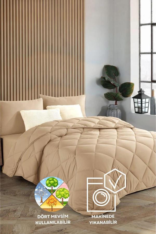Bej Soft Slikon Yorgan Tek Kişilik 155*215 - Image 1