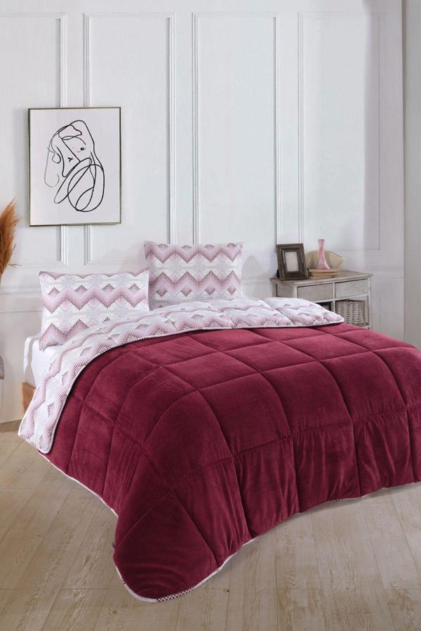 Çift Kişilik Lüx Wellsoft Yorgan Çift Taraflı Yastık Kılıflı 195x215 cm Yorgan + Yastık Kılıfı Set - Image 1