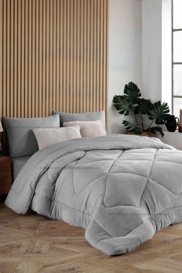 Tek Kişilik Lüx Gri Wellsoft Yorgan Çift Taraflı 155x215 - Image 1