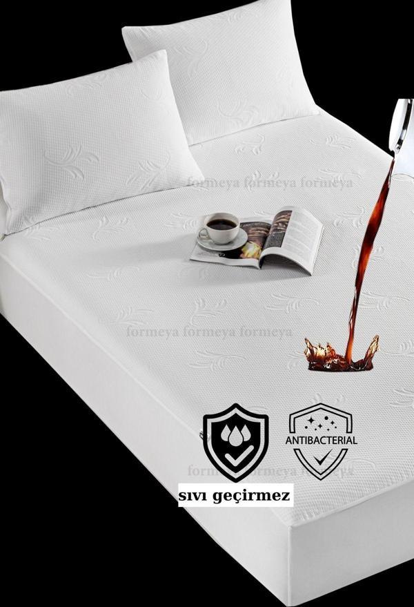 Soft 3d Çiçek Desen Sıvı Geçirmez Yatak Koruyucu Alez Set (YASTIK KILIFLI) - Image 1
