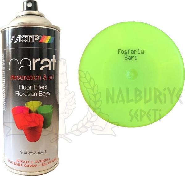 Motip Carat Akrilik Sprey Boya FLORESAN FOSFORLU SARI 400 ml - Image 1