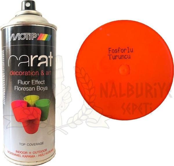 Motip Carat Akrilik Sprey Boya FLORESAN FOSFORLU TURUNCU 400 ml - Image 1