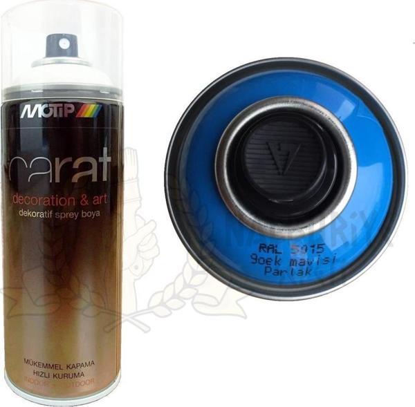 Motip Carat Akrilik Sprey Boya GÖK MAVİ PARLAK 400 ml - RAL5015 - Image 1