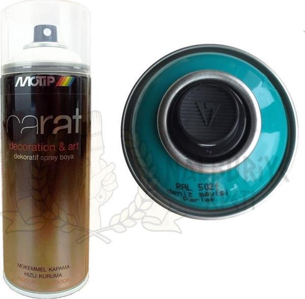 Motip Carat Akrilik Sprey Boya DENİZ MAVİ PARLAK 400 ml - RAL5021 - Image 1