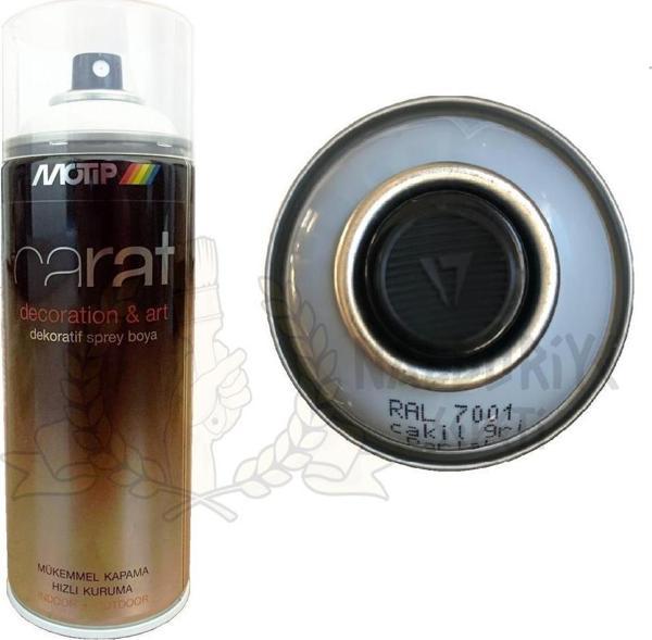 Motip Carat Akrilik Sprey Boya ÇAKIL GRİ PARLAK 400 ml - RAL7001 - Image 1