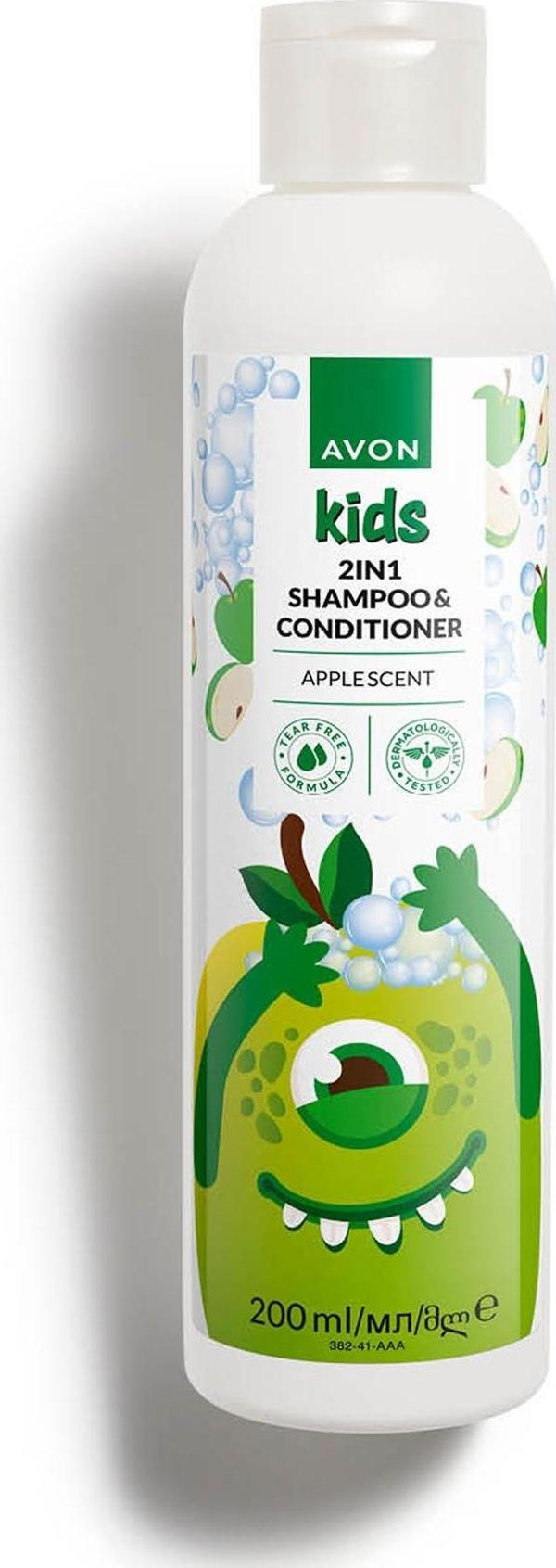 Kids 2 si 1 Arada Çocuklar İçin Elma Kokulu Şampuan ve Saç Kremi 200 Ml. - Image 1