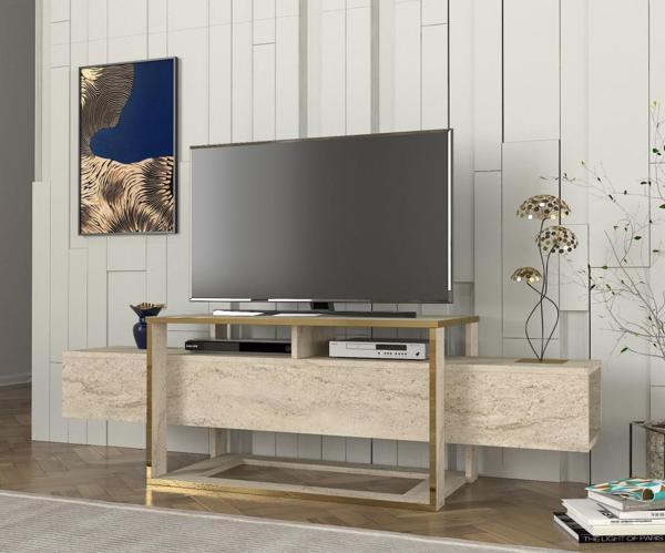 Dekorister Bianco Tv Sehpası Traverten - Image 1