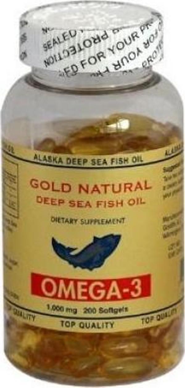 Gold Natural Omega 3 1000MG. 200 Softgel - Image 1