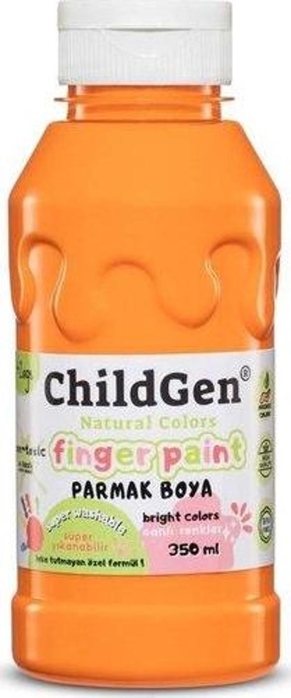 Childgen Süper Yıkanabilir Parmak Boyası 350 ml Şişe Turuncu - Image 1