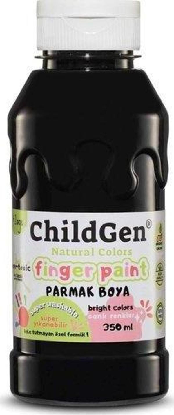 Childgen Süper Yıkanabilir Parmak Boyası 350 ml Şişe Siyah - Image 1