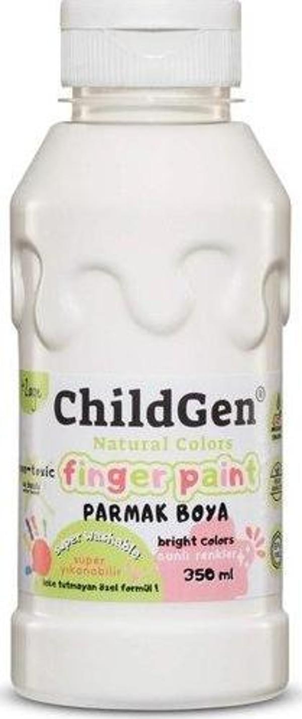 Childgen Süper Yıkanabilir Parmak Boyası 350 ml Şişe Beyaz - Image 1