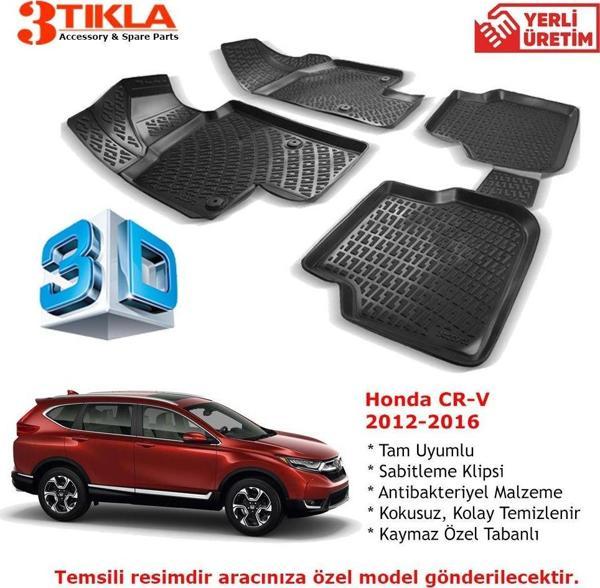 Honda CR-V 2012-2016 Premium 3D Havuzlu Paspas Seti - Image 1