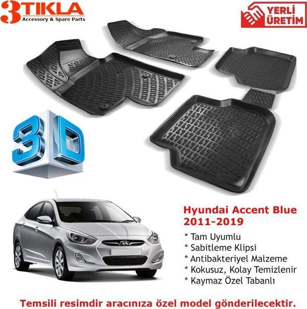 Hyundai Accent Blue 2011-2019 Premium 3D Havuzlu Paspas Seti - Image 1
