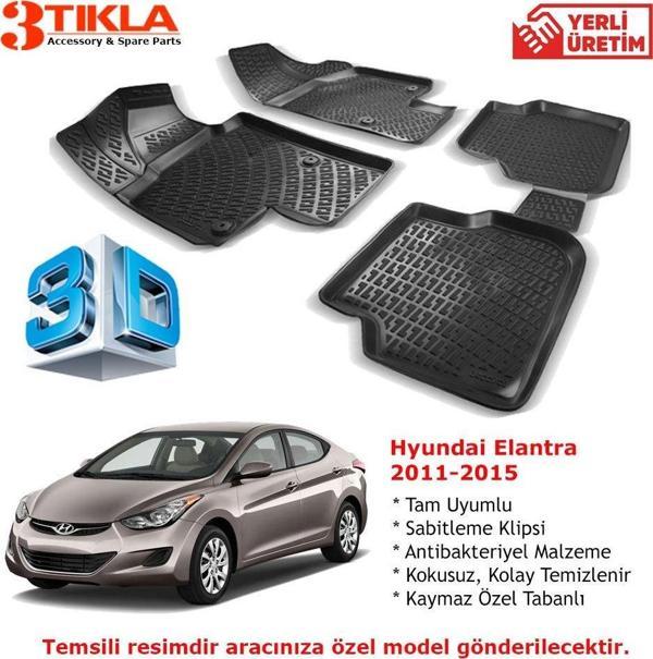 Hyundai Elantra 2011-2015 Premium 3D Havuzlu Paspas Seti - Image 1