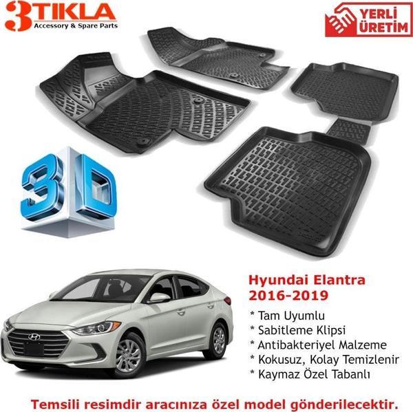Hyundai Elantra 2016-2019 Premium 3D Havuzlu Paspas Seti - Image 1