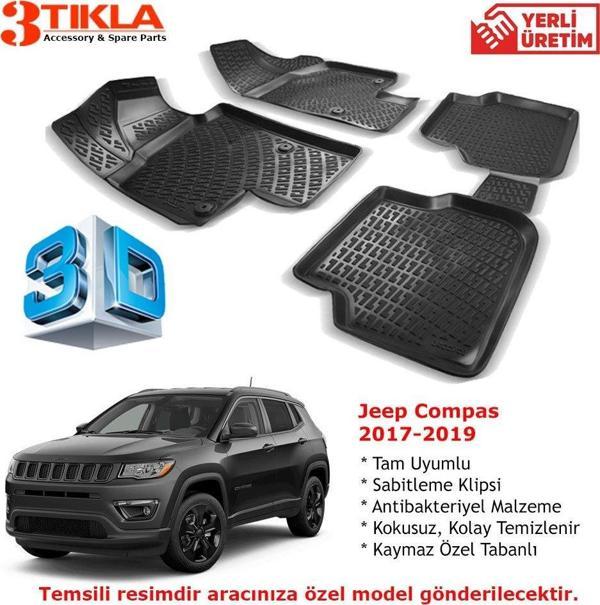 Jeep Compas 2017-2019 Premium 3D Havuzlu Paspas Seti - Image 1