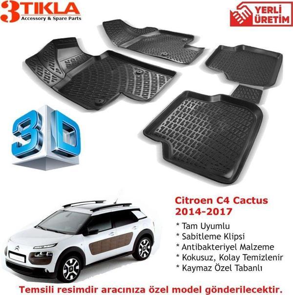 Citroen C4 Cactus 2014-2017 Premium 3D Havuzlu Paspas Seti - Image 1