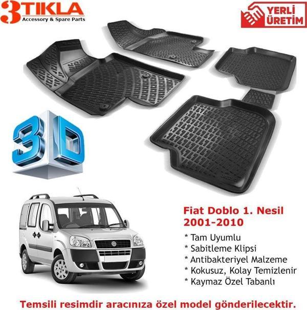 Fiat Doblo 2001-2010 Premium 3D Havuzlu Paspas Seti - Image 1