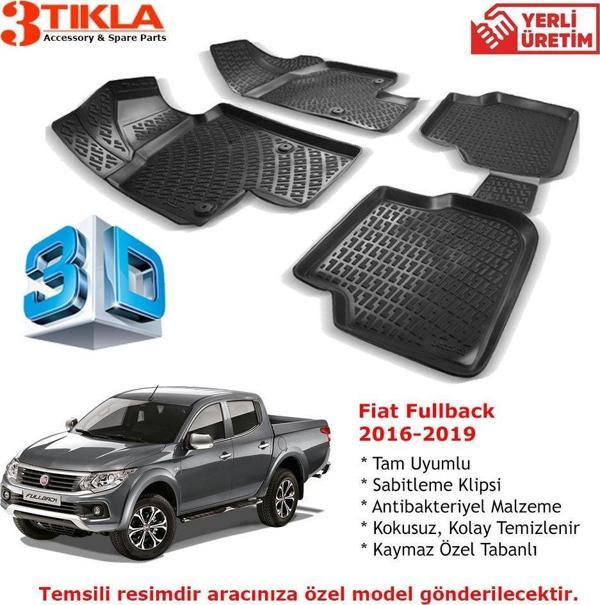 Fiat Fullback 2016-2019 Premium 3D Havuzlu Paspas Seti - Image 1
