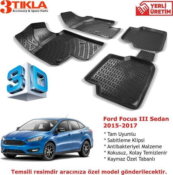 Focus III Sedan 2014-2018 Premium 3D Havuzlu Paspas Seti - Image 1