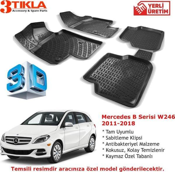 Mercedes B Serisi W246 2011-2018 Premium 3D Havuzlu Paspas Seti - Image 1