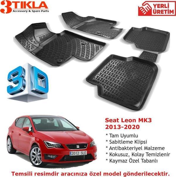 Seat Leon MK3 2013-2020 Premium 3D Havuzlu Paspas Seti - Image 1