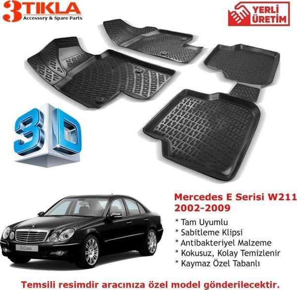 Mercedes E Serisi W211 2002-2009 Premium 3D Havuzlu Paspas Seti - Image 1