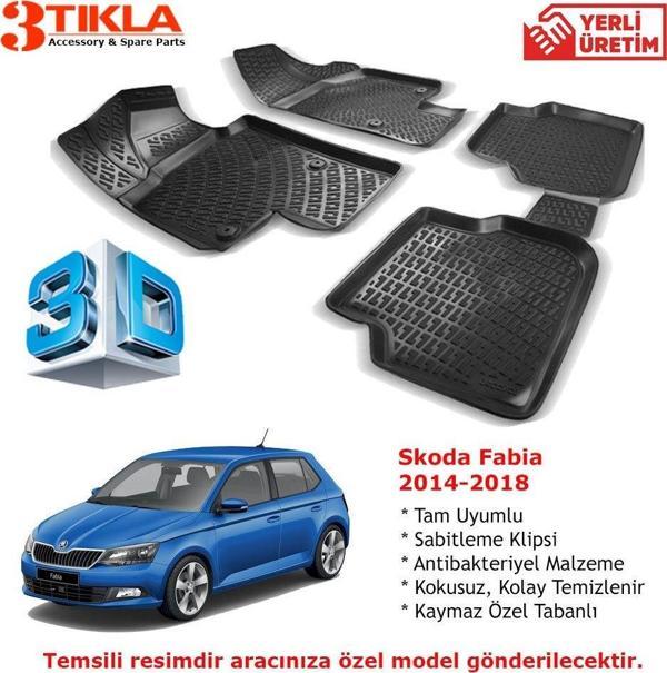Skoda Fabia 2014-2018 Premium 3D Havuzlu Paspas Seti - Image 1