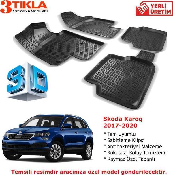 Skoda Karoq 2017-2020 Premium 3D Havuzlu Paspas Seti - Image 1