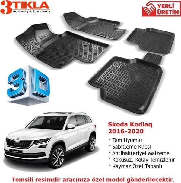 Skoda Kodiaq 2016-2020 Premium 3D Havuzlu Paspas Seti - Image 1